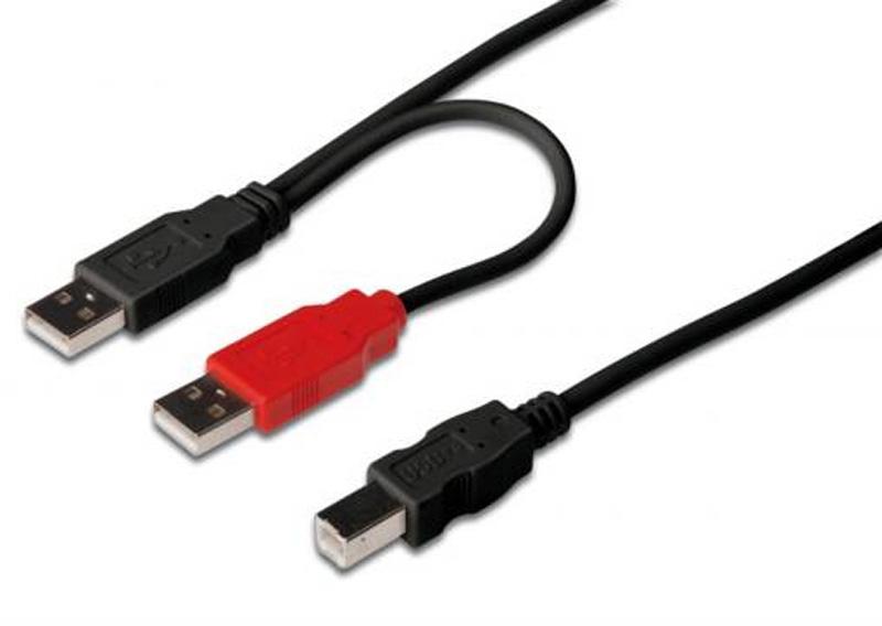 CAVO DIGITUS SDOPPIATORE USB 2.0 CON 2 CONNETTORI USB A MASCHIO - USB B MASCHIO AK-112007