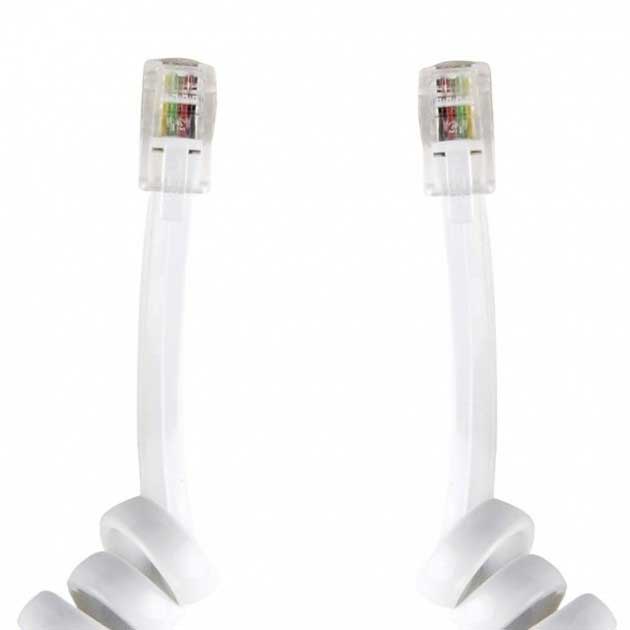 CAVO TELEFONICO SPIRALATO PER CORNETTA 2.0 mt RJ10 4P4, bianco (50246)