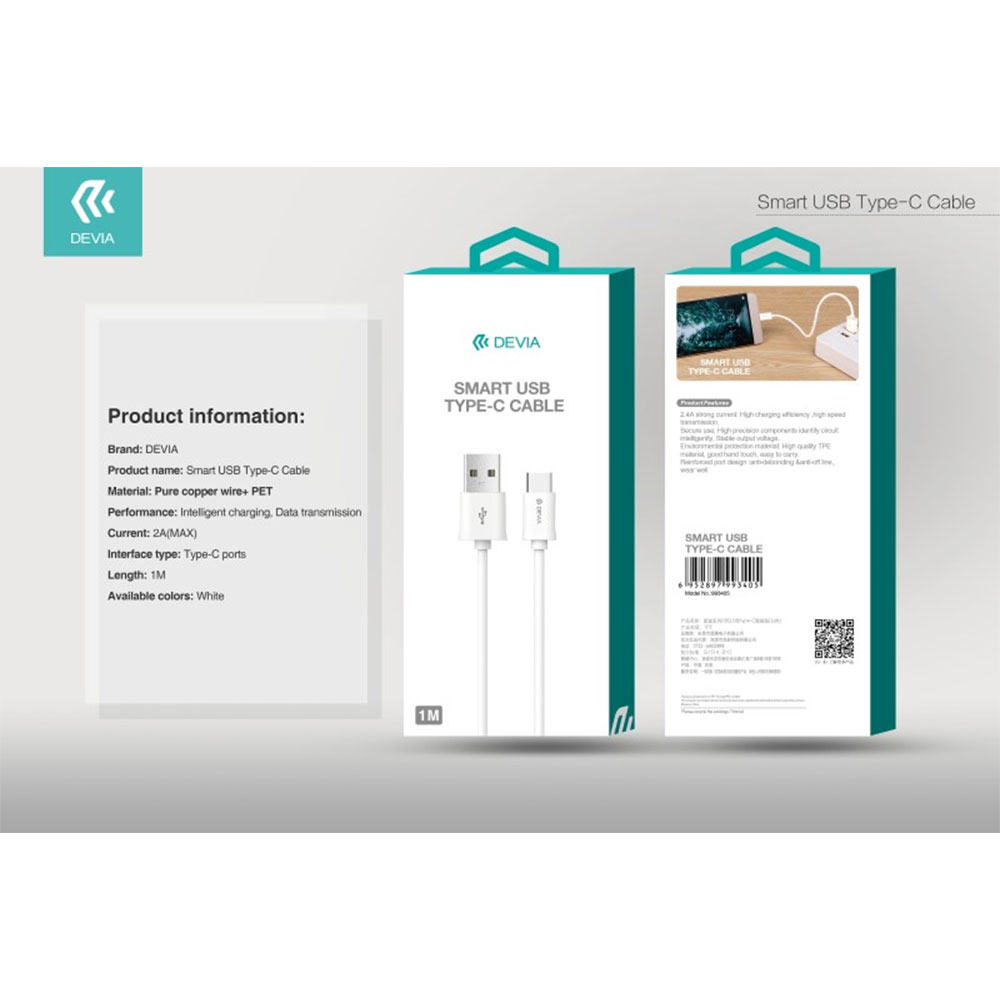 VODAFONE CAVO SMART DA MICRO USB A Tipo-C 1MT PER SMARTPHONE E TABLET ANDROID