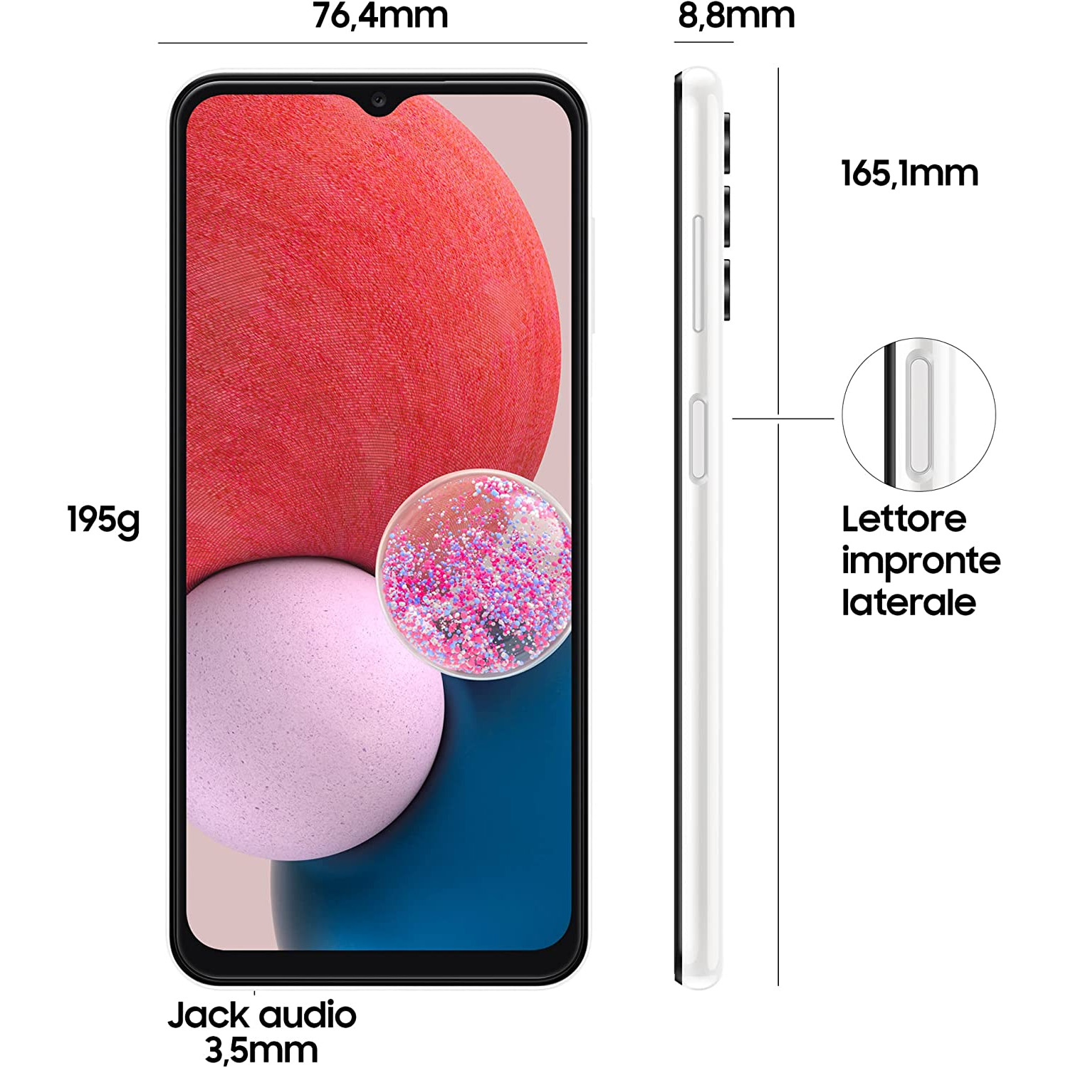 CELLULARE SMARTPHONE SAMSUNG Galaxy A13 NEW SM-A137F/DSN DISPLAY 6.6" 4G 4GB/64GB DUOS COLORE WHITE GARANZIA TIM