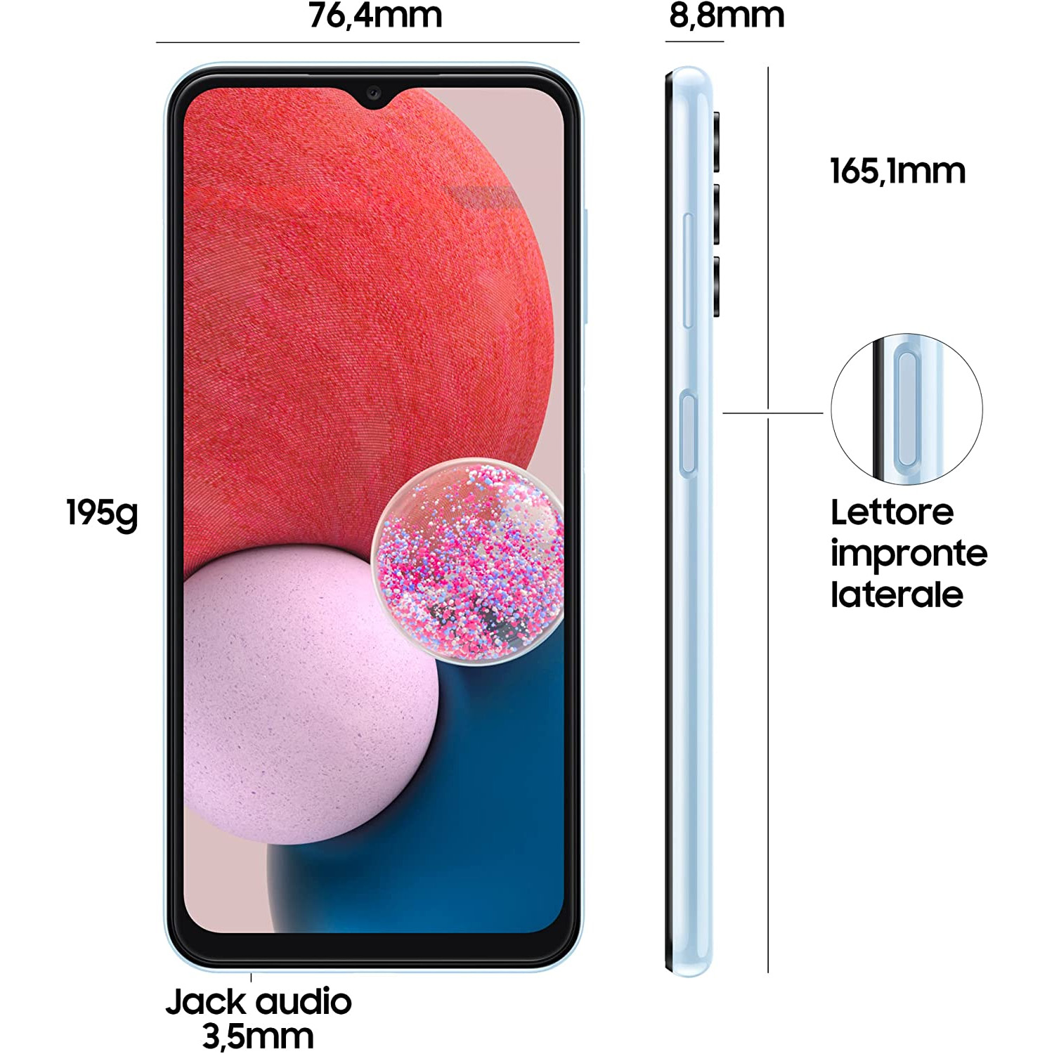 CELLULARE SMARTPHONE SAMSUNG Galaxy A13 NEW SM-A137F/DSN DISPLAY 6.6" 4G 4GB/64GB DUOS COLORE BLUE GARANZIA TIM