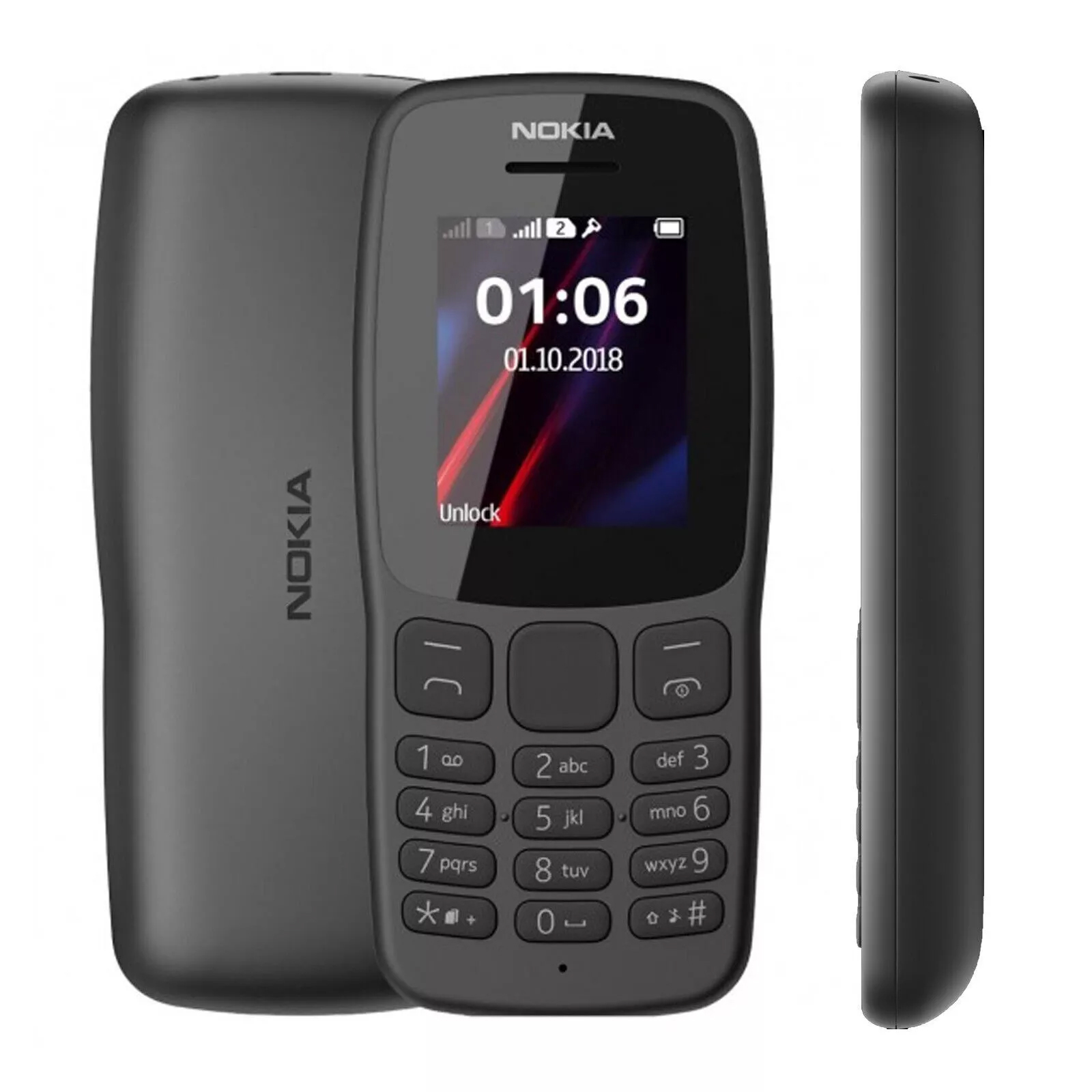 CELLULARE NOKIA 106 GRGIO SCURO Dual-SIM GARANZIA EUROPEA