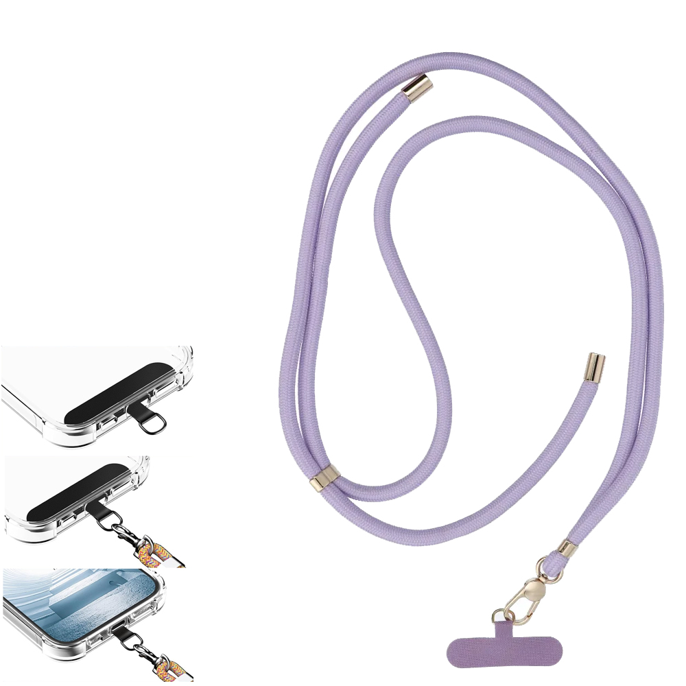 CORDINO PER CELLULARE UNIVERSALE SWING ( 8 mm ) LUNGHEZZA 165cm REGOLAILE PER SPALLA O COLLO ( MAX 82,5cm NEL PASSANTE ) - VIOLA