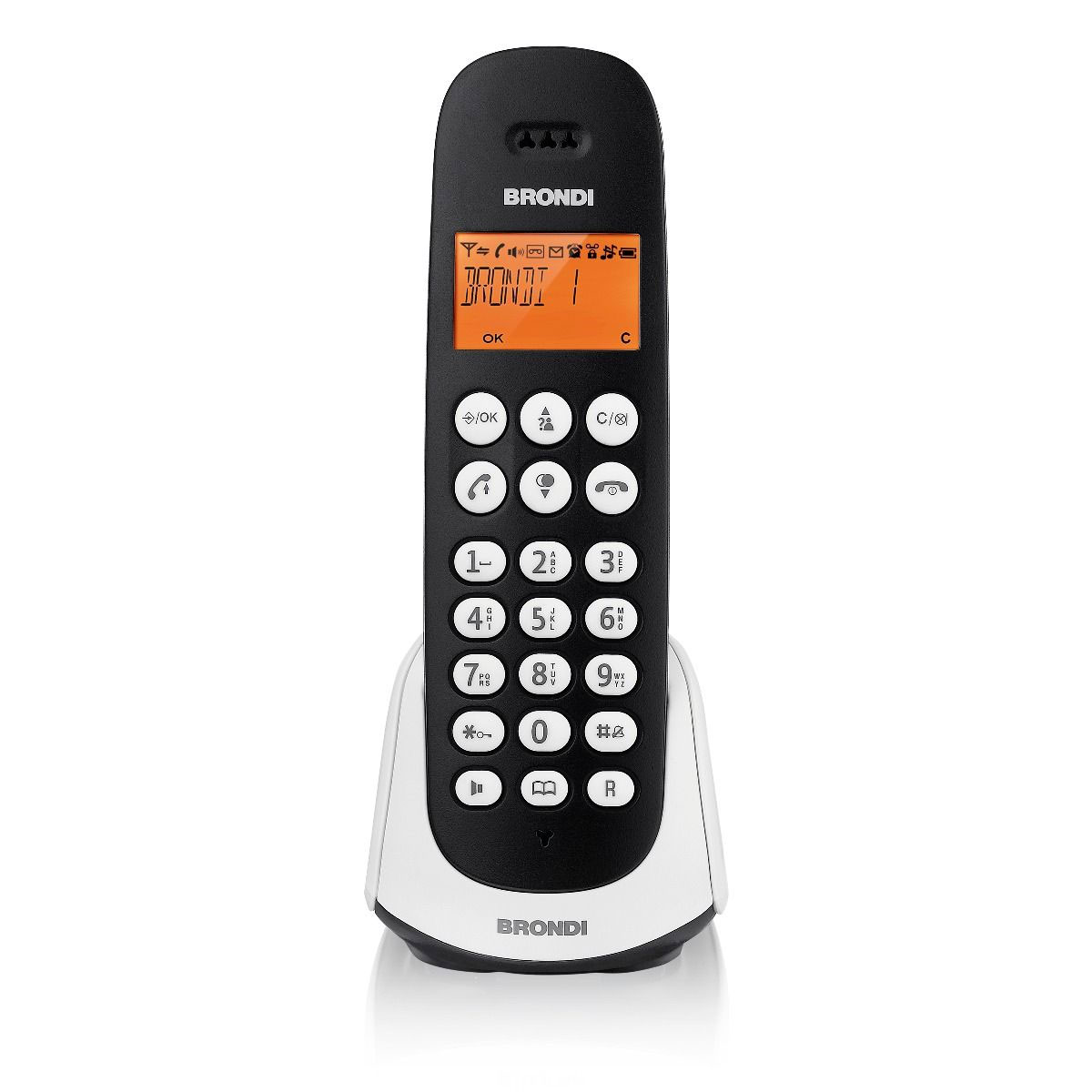 CORDLESS BRONDI ADARA DECT-GAP NERO/BIANCO VIVAVOCE E DISPLAY RETROILLUMINATO