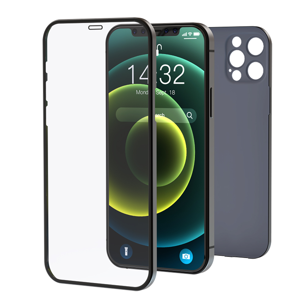DEVIA COVER BLU E VETRO TEMPERATO 360 GRADI PROTEZIONE ALTISSIMA PER TELEFONO CELLULARE iPhone 12 (6.1")