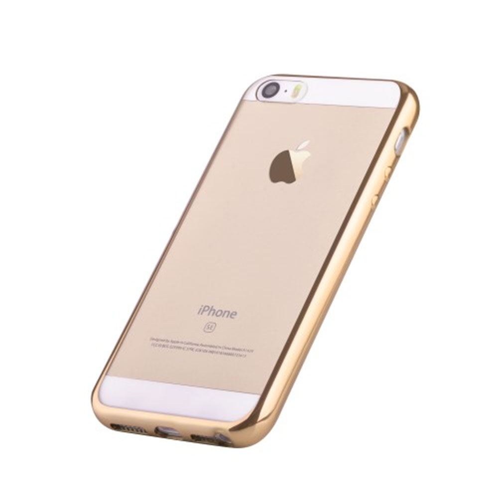 DEVIA CUSTODIA COVER SOFT CASE 0.8mm GOLD PER TELEFONO CELLULARE IPHONE 5 / 5S / SE