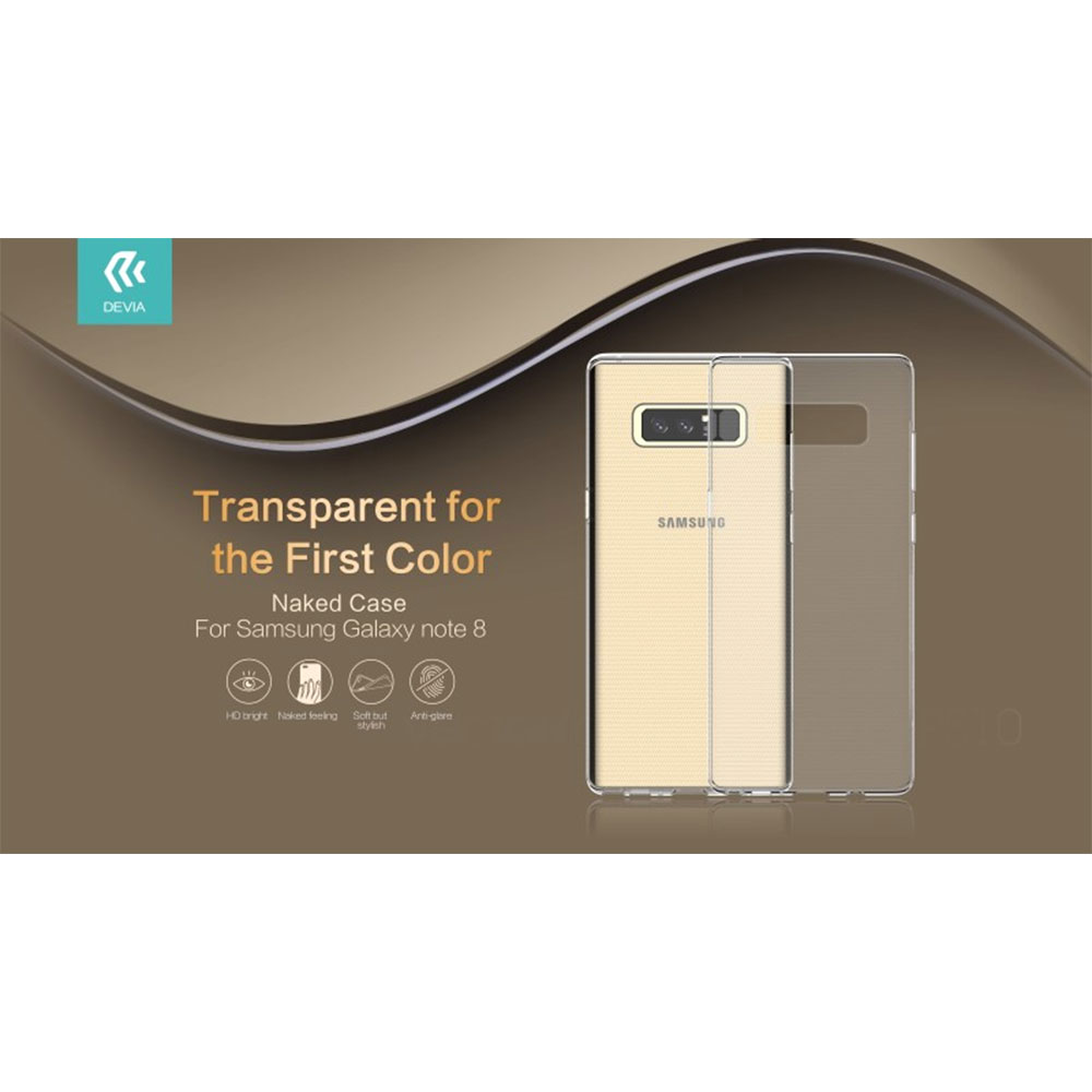 DEVIA CUSTODIA COVER NAKED TPU MORBIDA TRASPARENTE PER TELEFONO CELLULARE SAMSUNG NOTE 8