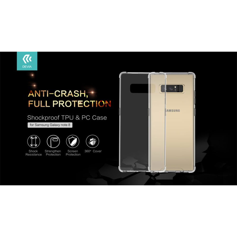 DEVIA CUSTODIA COVER SHOCKPROF TPU FLESSIBILE PER TELEFONO CELLULARE SAMSUNG NOTE 8