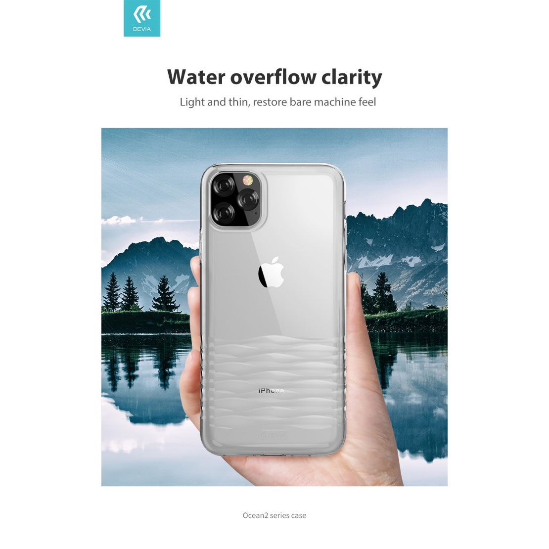 DEVIA CUSTODIA COVER TPU TRASPARENTE OCEAN 2 PER TELEFONO CELLULARE APPLE IPHONE X / IPHONE Xs / IPHONE 11 Pro 5.8"