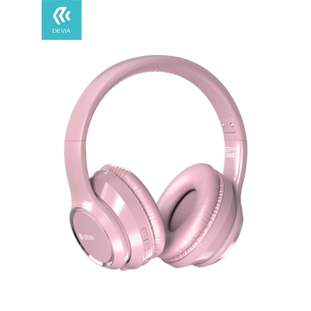 CUFFIA WIRELESS DEVIA Kintone V2 EM039 BLUETOOTH V. 5.2 RICARICABILE CON PADIGLIONI COLORE ROSA