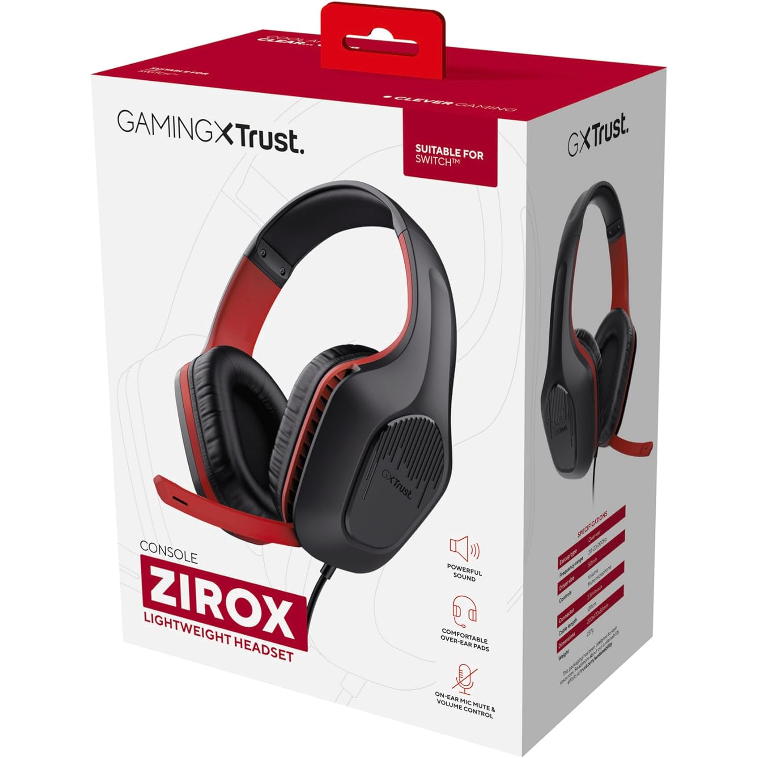 CUFFIE GAMING TRUST GXT 4155 ZIROX MICROFONO REGOLABILE, CONTROLLO VOLUME, PER PC / PS4 / PS5 / Xbox One / Nintendo Switch