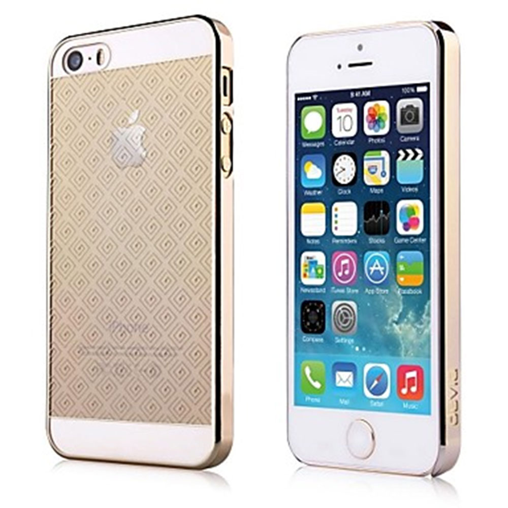 DEVIA CUSTODIA COVER IN POLICARBONATO GOLD PER TELEFONO CELLULARE IPHONE SE - 5S - 5