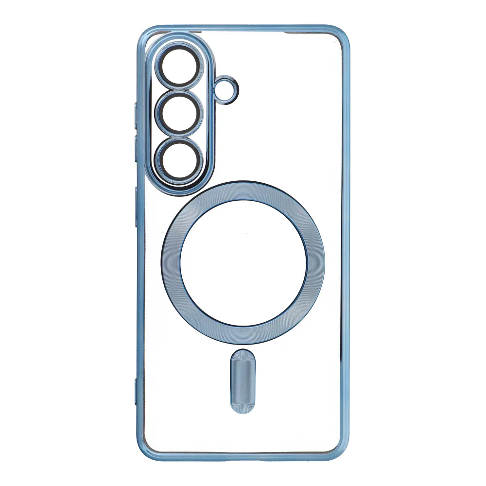 CUSTODIA ELECTRO MAG COVER TRASPARENTE PROTEZIONE FOTOCAMERA E BORDI CON MAGSAFE ( BLUE ) PER SAMSUNG S26