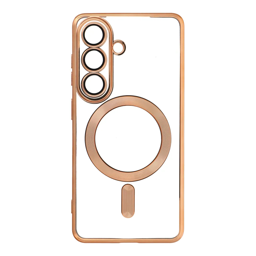 CUSTODIA ELECTRO MAG COVER TRASPARENTE PROTEZIONE FOTOCAMERA E BORDI CON MAGSAFE ( GOLD ) PER SAMSUNG S26