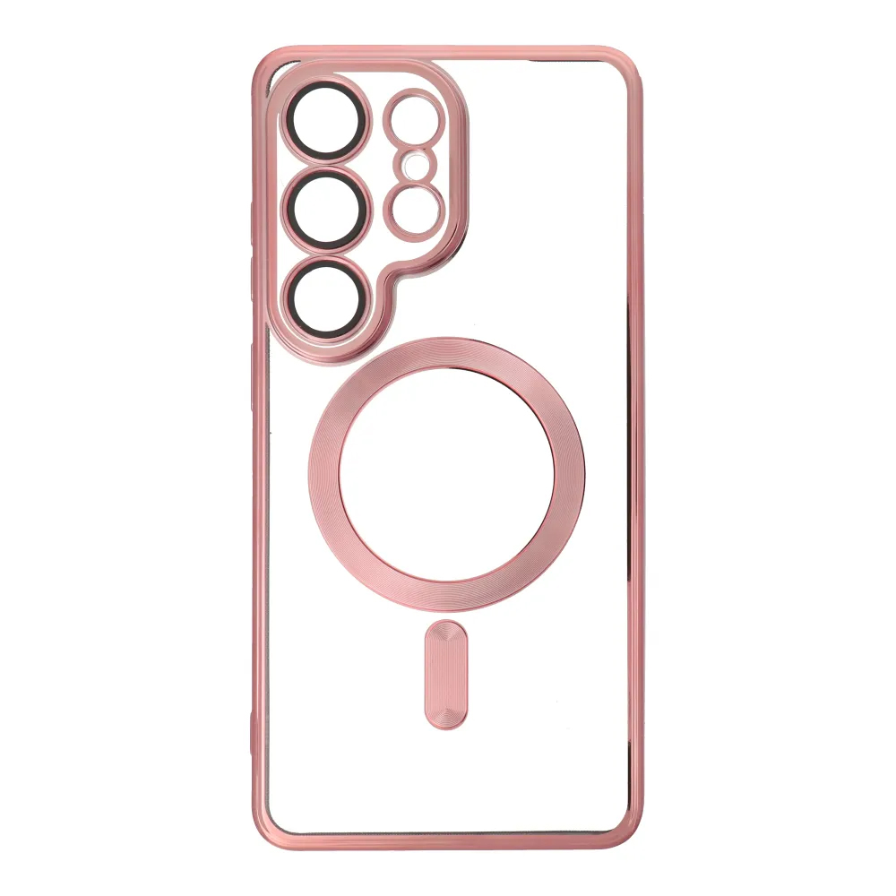 CUSTODIA ELECTRO MAG COVER TRASPARENTE PROTEZIONE FOTOCAMERA E BORDI CON MAGSAFE ( ROSE GOLD ) PER SAMSUNG S26 ULTRA