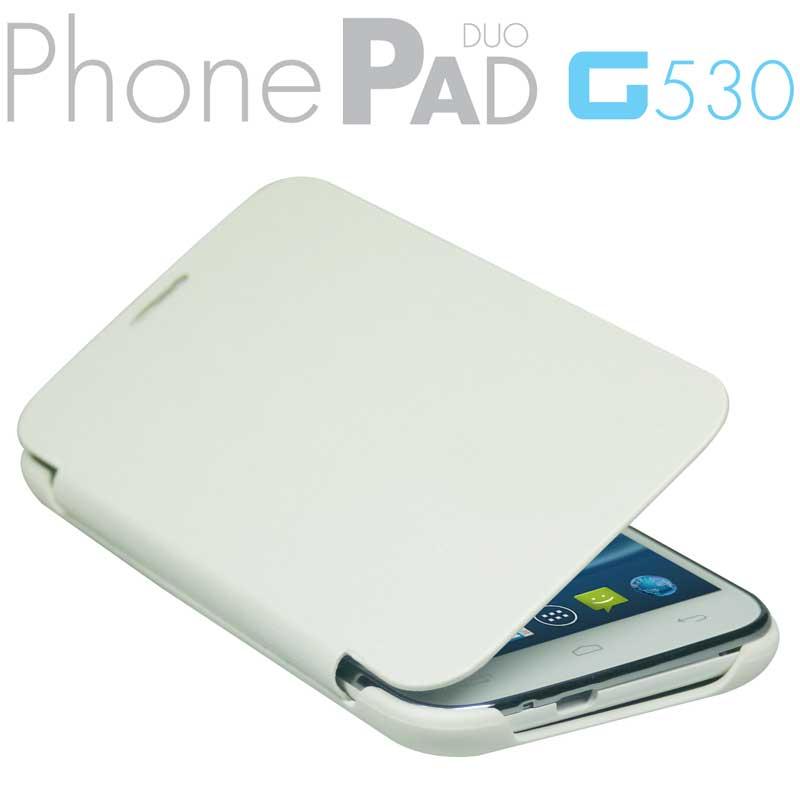 MEDIACOM CUSTODIA FLIP CASE M-G530FCW PER TELEFONO CELLULARE PhonePad Duo G530 COLORE WHITE