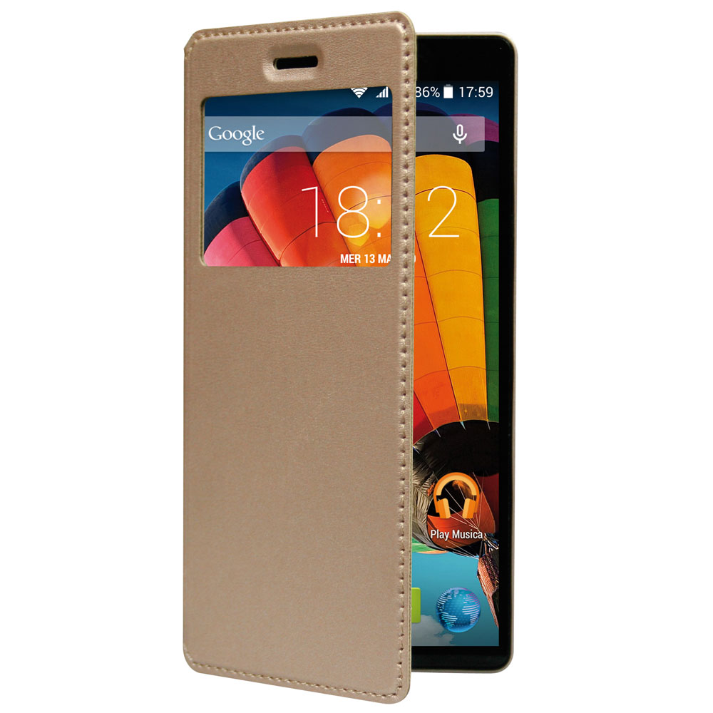 MEDIACOM CUSTODIA SMART CASE M-S510ASMC PER TELEFONO CELLULARE PhonePad Duo S510 PhonePad Duo S510U Oro