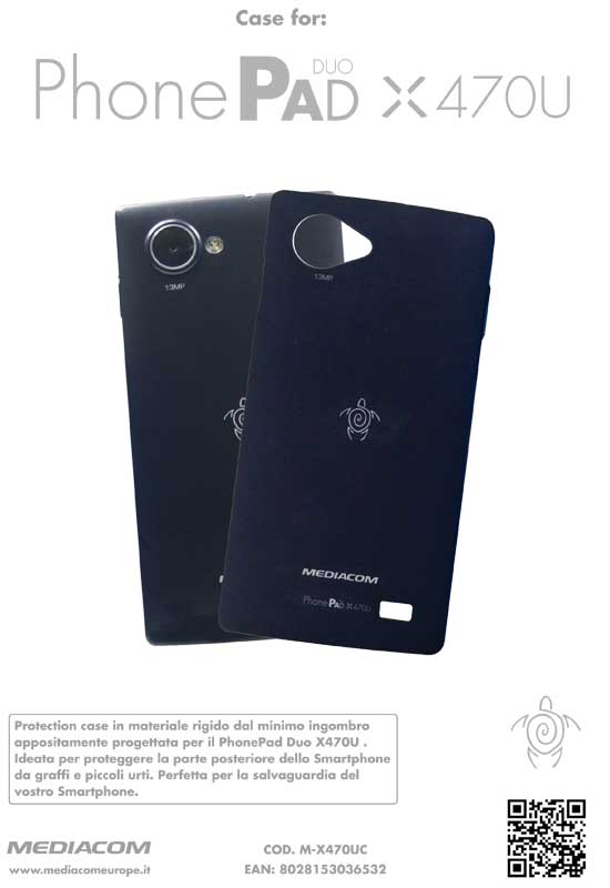 MEDIACOM BACK CASE M-X470UC IN SILICONE NERO PER PHONEPAD DUO X470U
