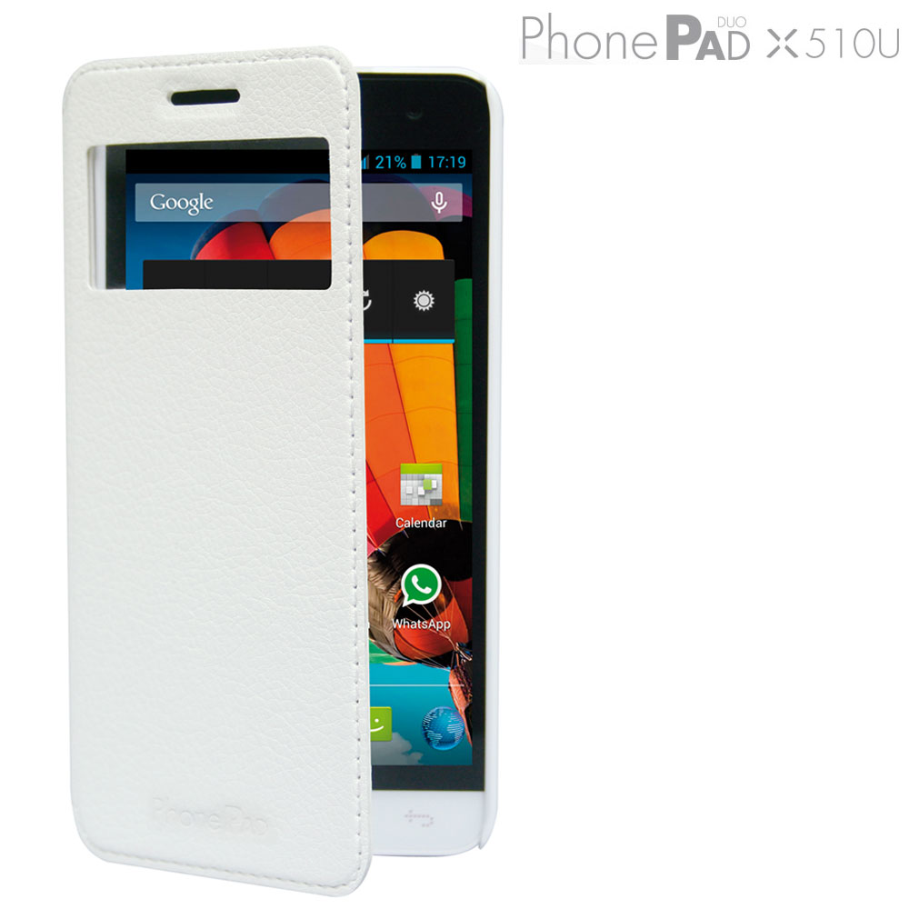 MEDIACOM CUSTODIA SMART CASE M-X510SMCW PER TELEFONO CELLULARE PhonePad Duo X510 Bianco