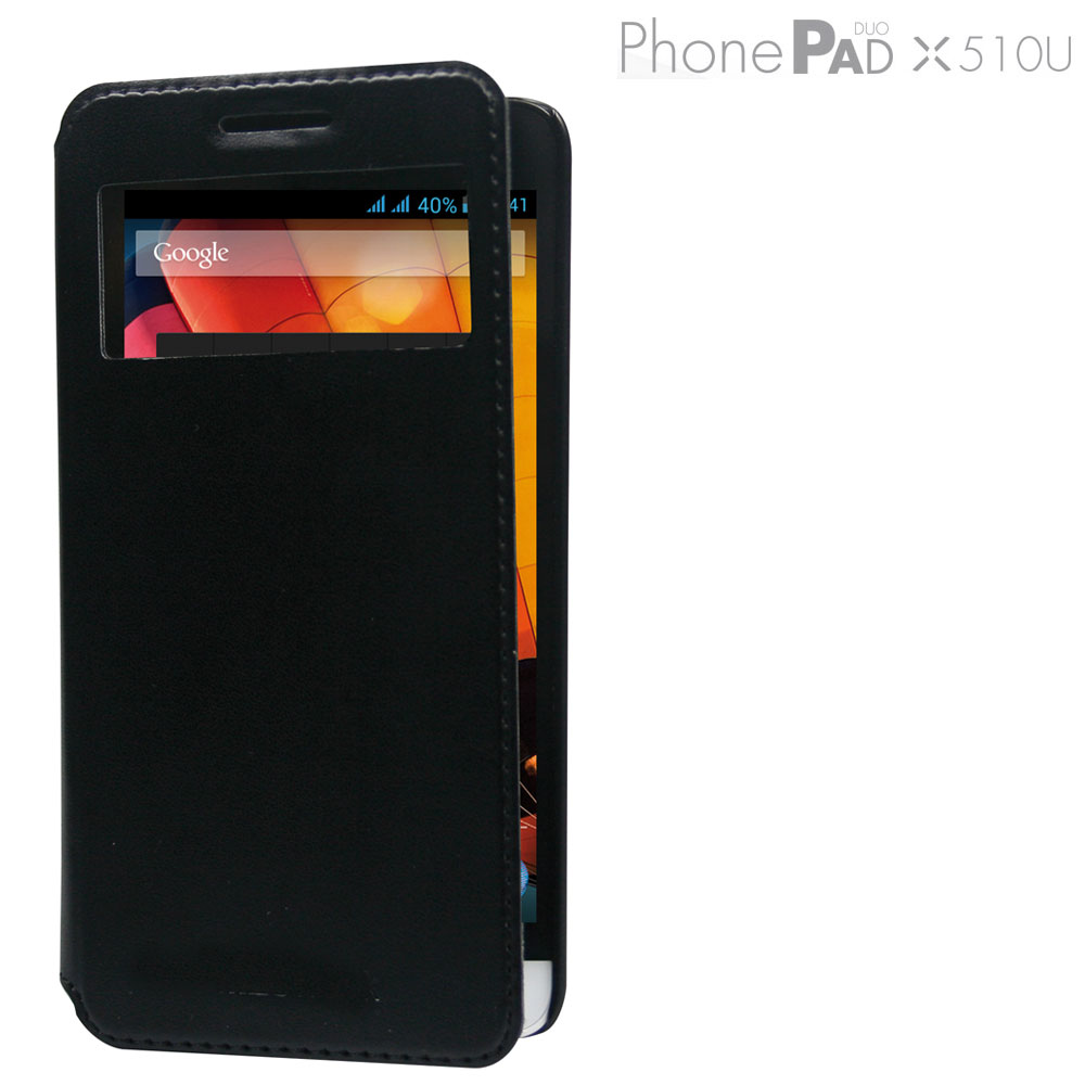 MEDIACOM CUSTODIA SMART CASE M-X510SMCB PER TELEFONO CELLULARE PhonePad Duo X510 Nero