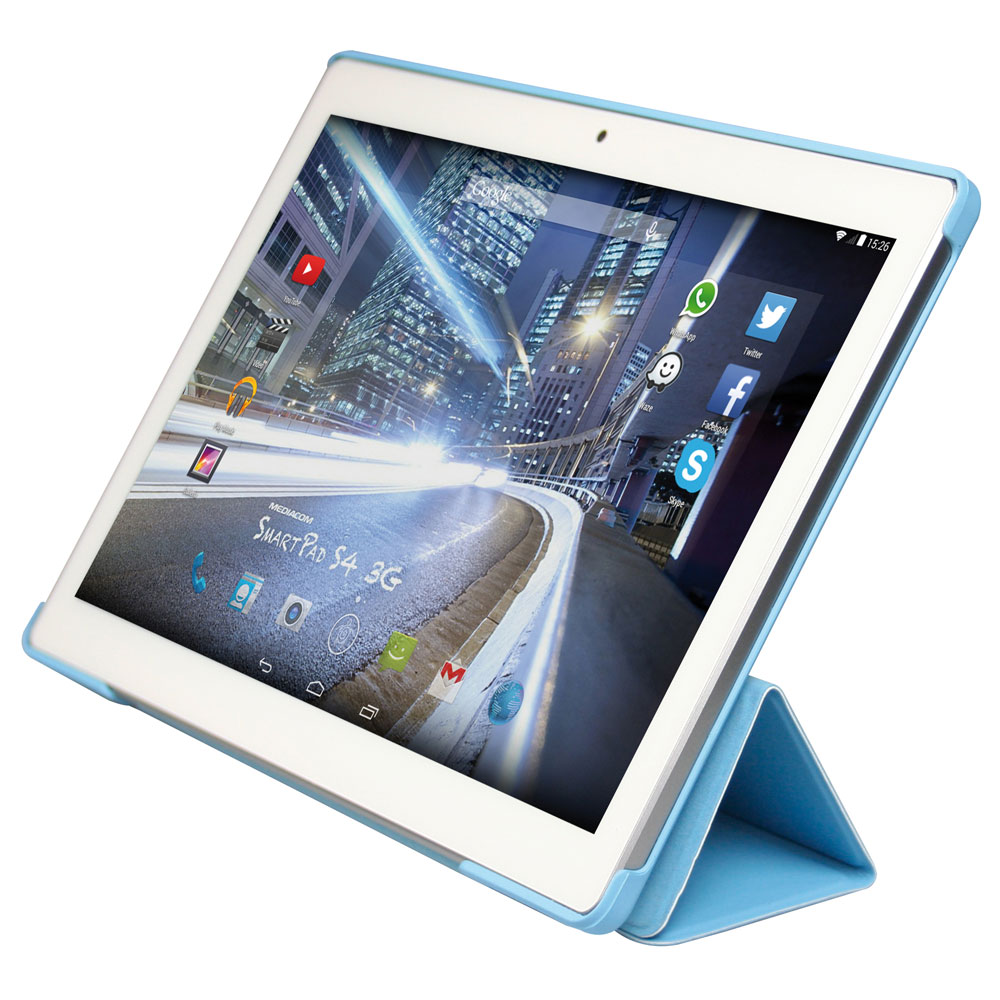 MEDIACOM M-FC1S4A3G - CUSTODIA PROTETTIVA FLIP CASE PER TABLET SMART PAD S4 3G 10.1" COLORE AZZURRO Smart Pad M-MP1S4A3G