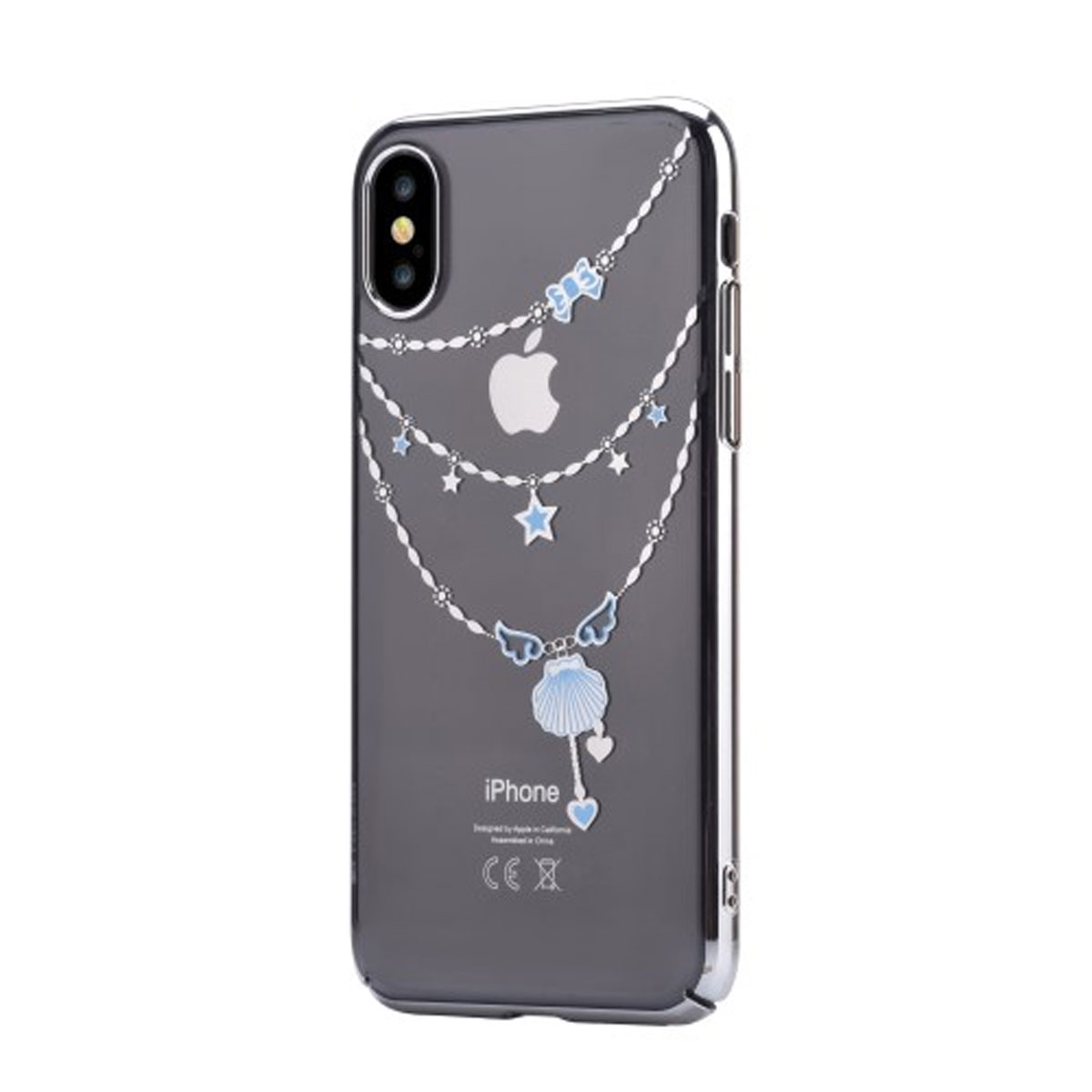 DEVIA CUSTODIA COVER SWAROVSKI CRYSTAL SHELL NERO PER TELEFONO CELLULARE IPHONE X