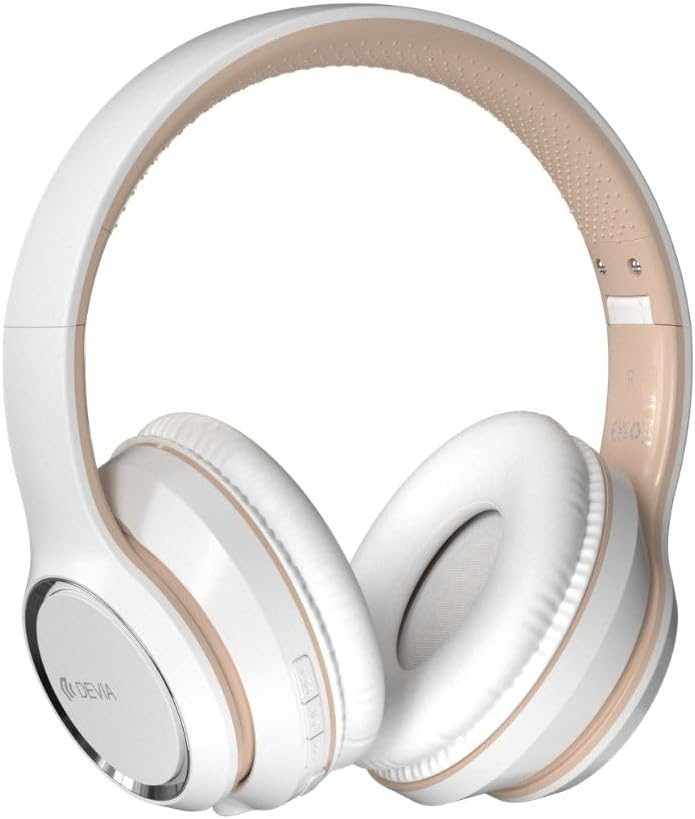 CUFFIA WIRELESS DEVIA Kintone V2 EM039 BLUETOOTH V. 5.2 RICARICABILE CON PADIGLIONI COLORE BIANCO