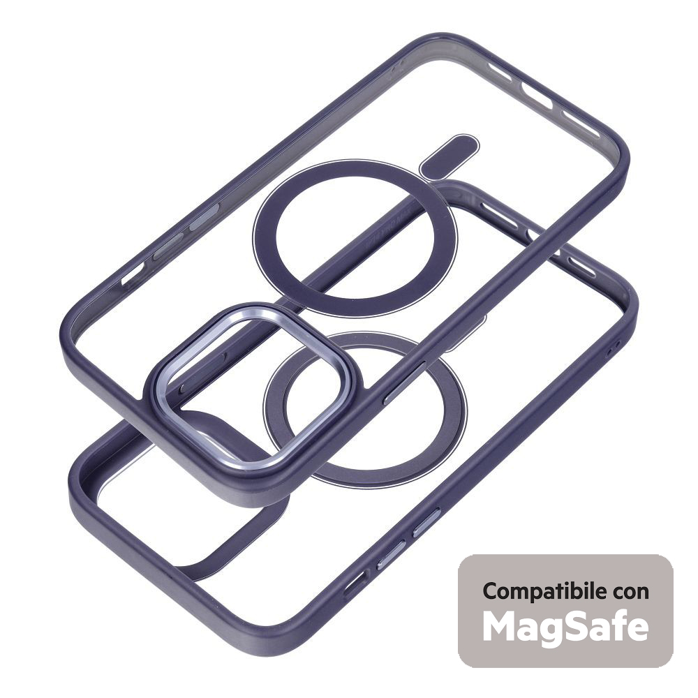 COLOR EDGE MAG COVER TRASPARENTE PROTEZIONE FOTOCAMERA E BORDI ( VIOLA ) PER iPhone 15