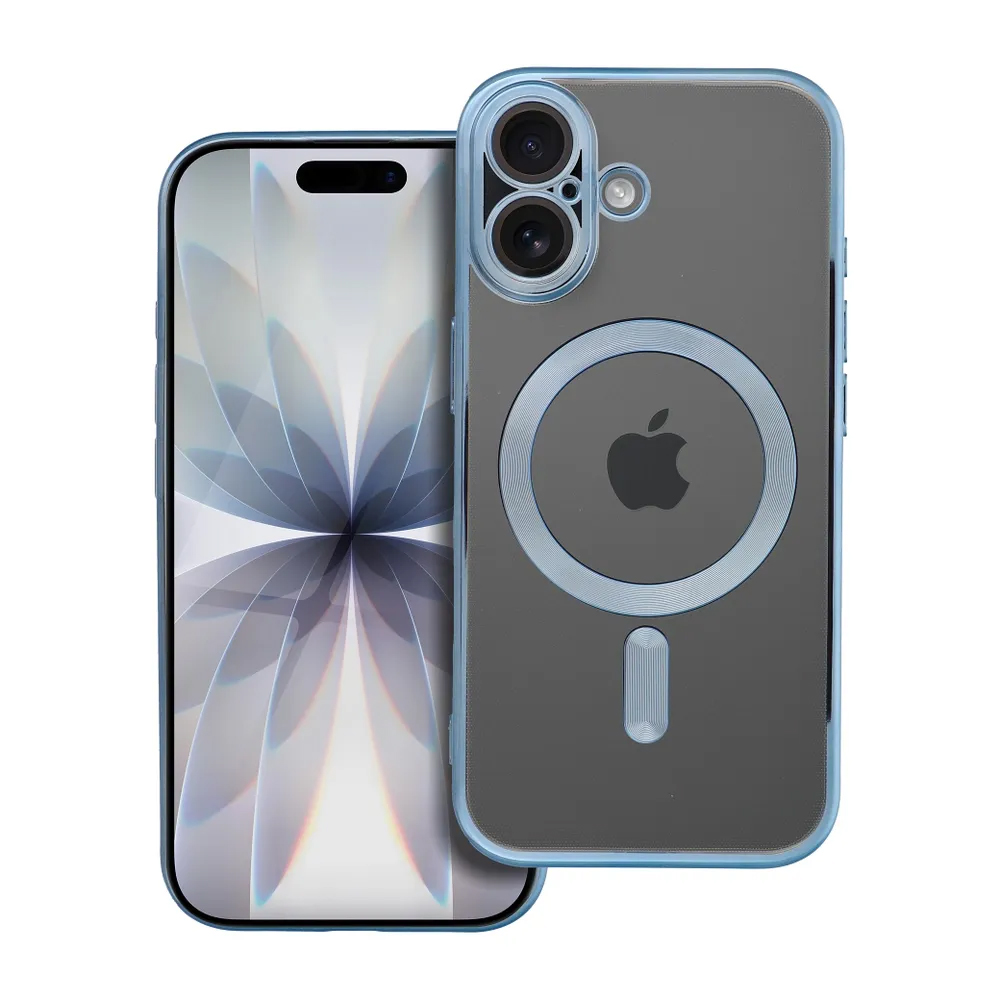 CUSTODIA ELECTRO MAG COVER TRASPARENTE PROTEZIONE FOTOCAMERA E BORDI CON MAGSAFE ( BLU ) PER iPhone 17