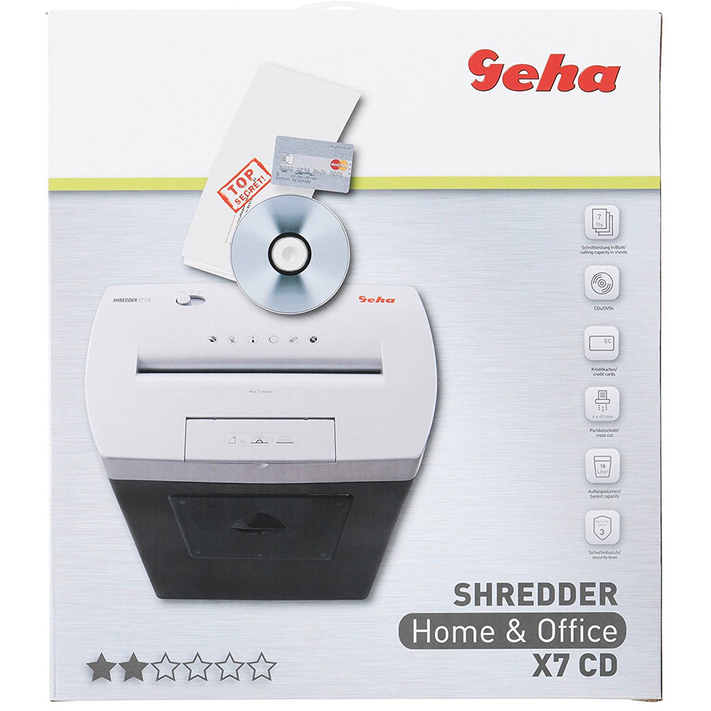 DISTRUGGI DOCUMENTI GEHA HOME & OFFICE  X7 CD CONFORT 18LT A4