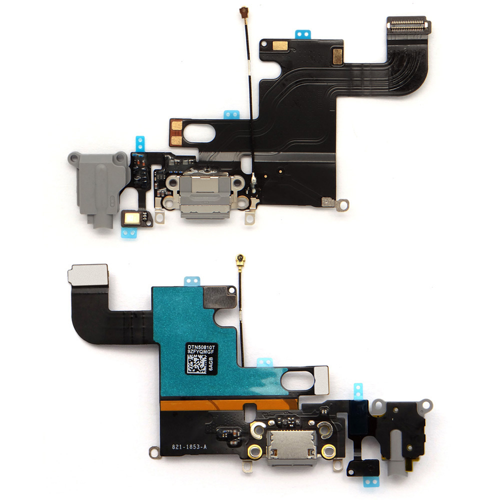 RICAMBIO FLAT CABLE APPLE PER IPHONE 6S CON CONNETTORE RICARICA E AURICOLARE ORIGINALE COLORE GRIGIO CHIARO