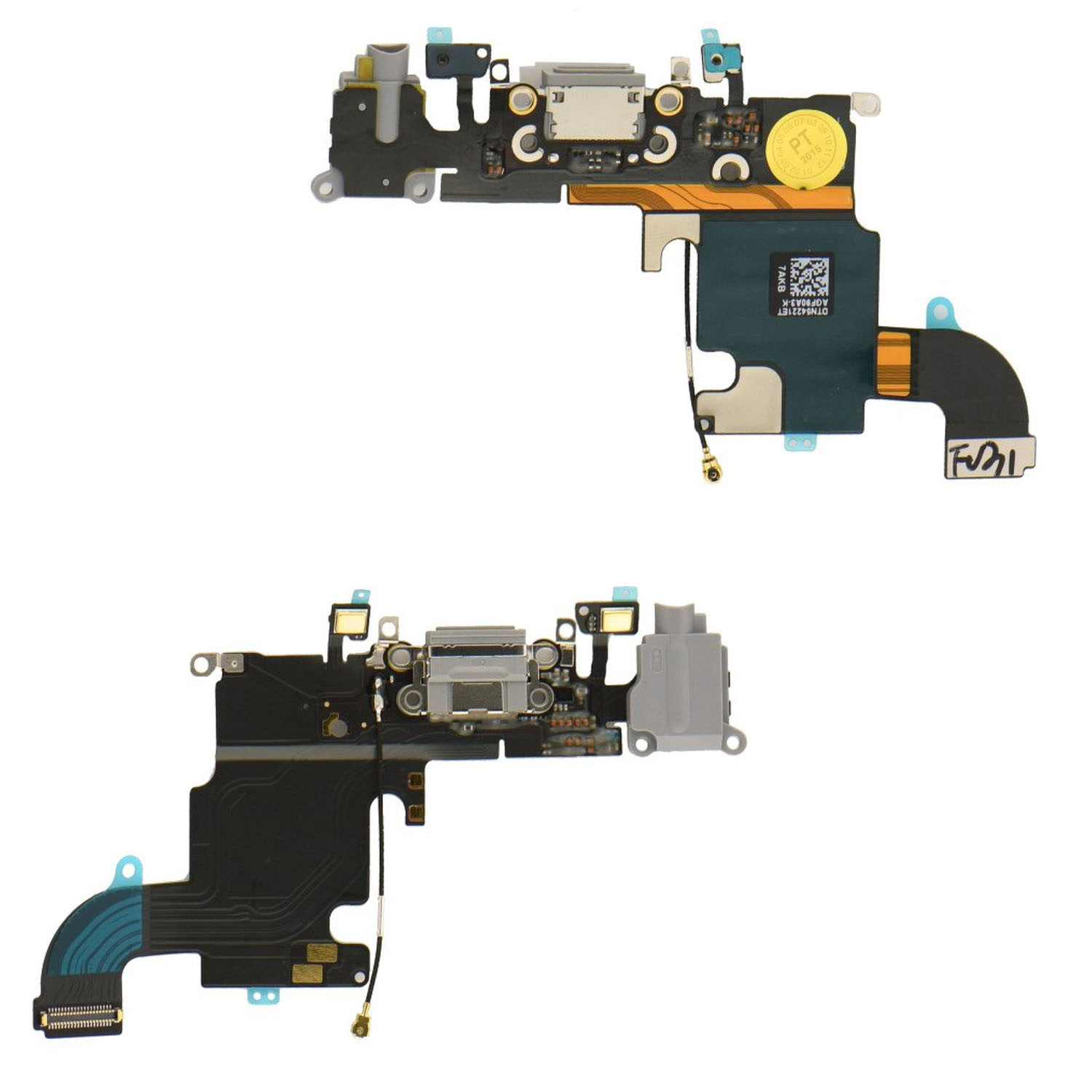 RICAMBIO FLAT CABLE APPLE PER IPHONE 6S CON CONNETTORE RICARICA E AURICOLARE ORIGINALE COLORE GRIGIO SCURO