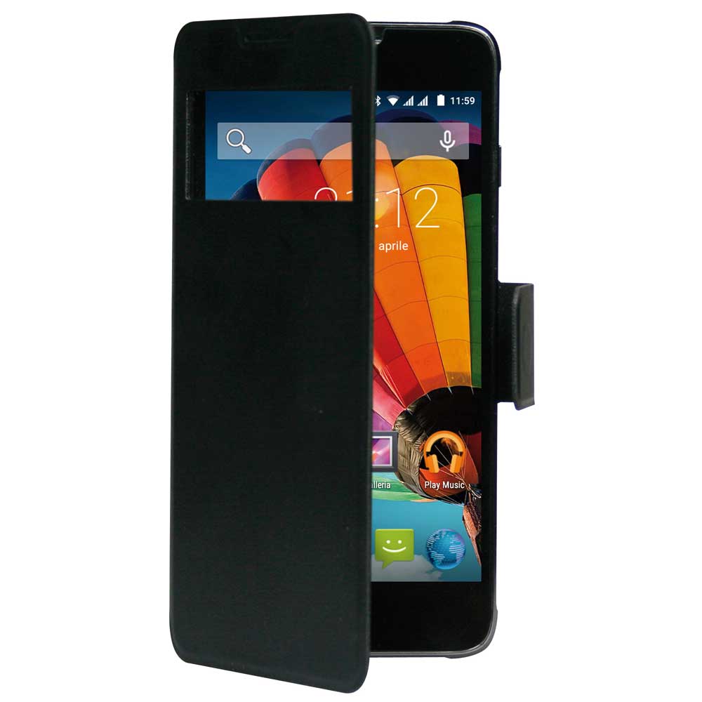 MEDIACOM CUSTODIA FLIP CASE M-G510FC IN SIMILPELLE PER TELEFONO CELLULARE PhonePad Duo G510 COLORE BLACK