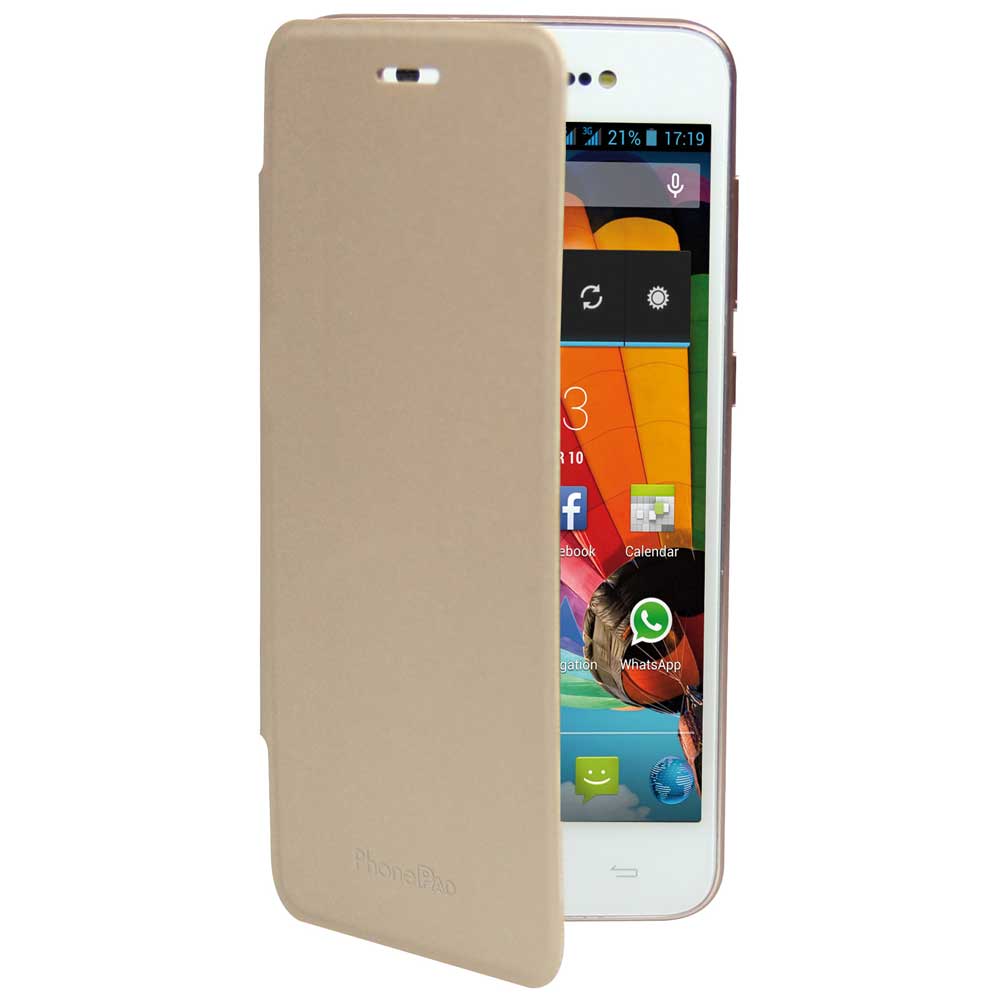 MEDIACOM CUSTODIA FLIP CASE M-S470AFC PER TELEFONO CELLULARE PhonePad Duo S470 COLORE ORO