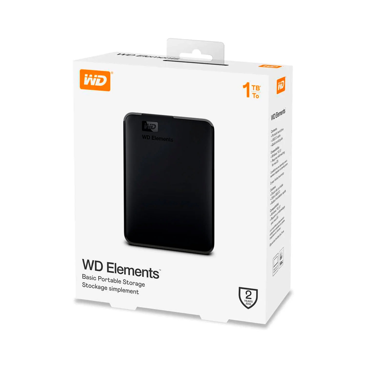 HARD DISK WD ELEMENTS PORTABLE 2.5" 1TB USB 3.0 COLORE BLACK ESTERNO