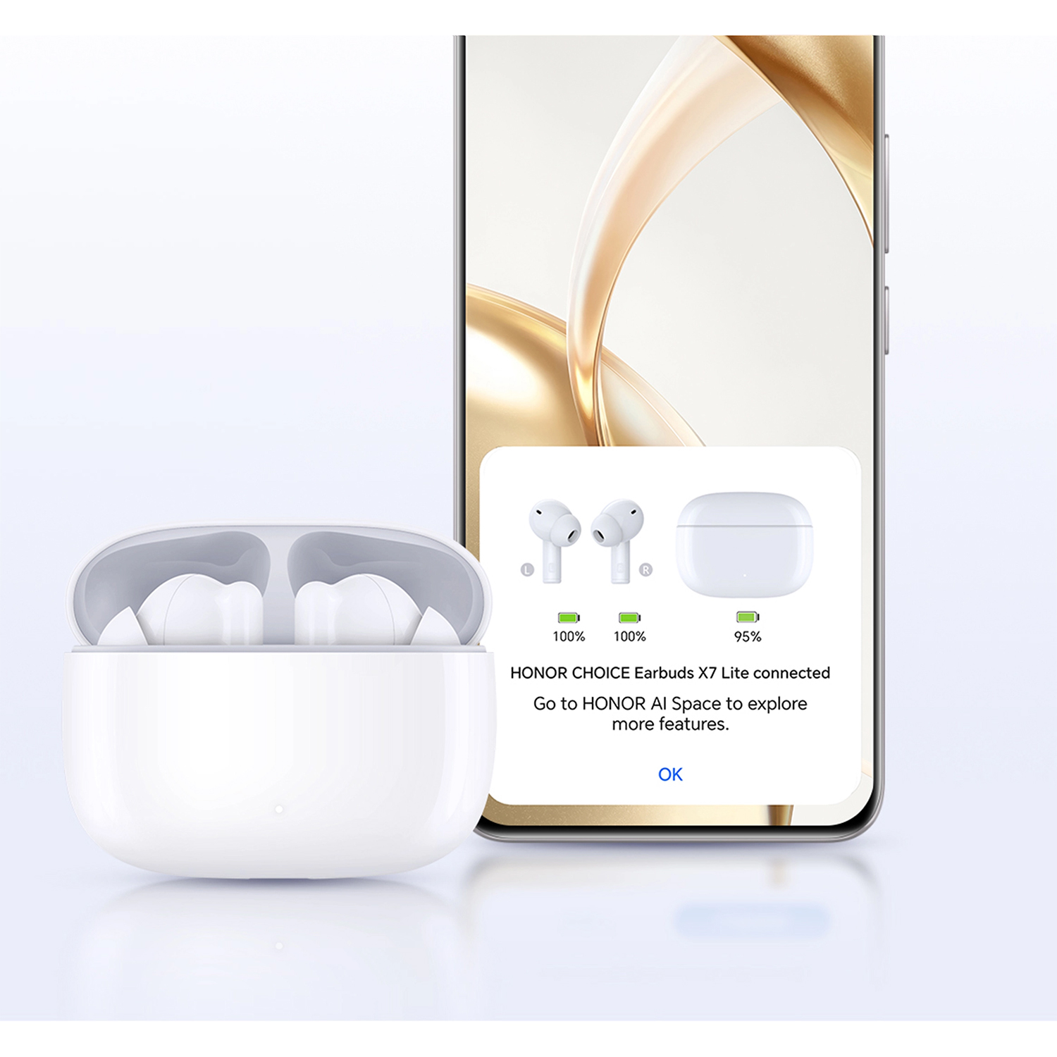 AURICOLARE WIRELESS HONOR Choice Earbuds X7 lite Bluetooth In-ear ANC COLORE BIANCO