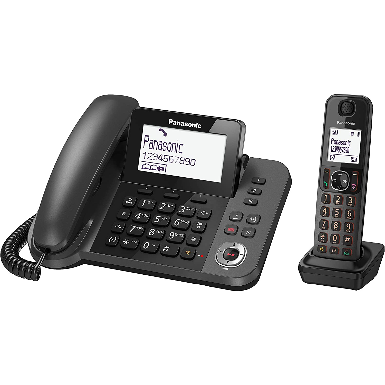 CORDLESS + TELEFONO FISSO PANASONIC KX-TGF320EXM RUBRICA 120 NUMERI VIVAVOCE+ SEGRETERIA