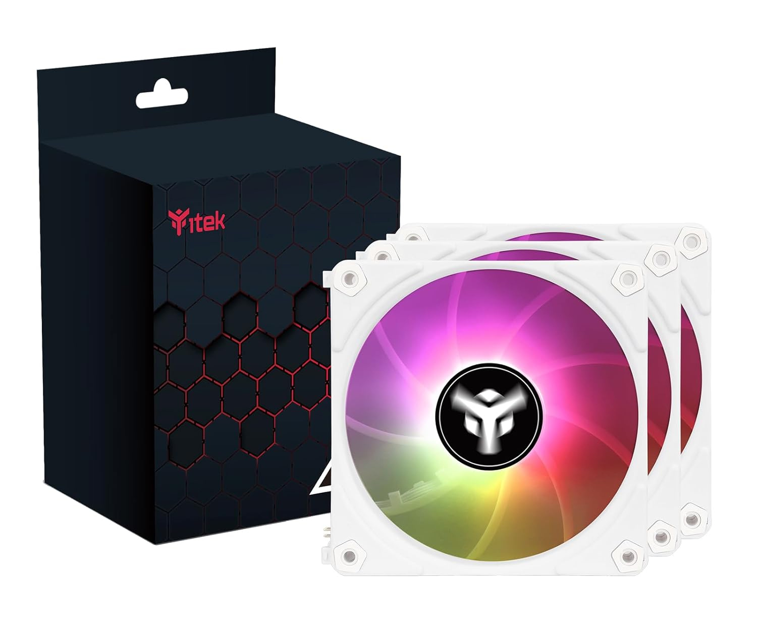 KIT 3 PEZZI ITEK VENTOLA PER CASE / RAFFREDDAMENTO LIQUIDO UW12 WHITE (ITCFAK3UW12W)