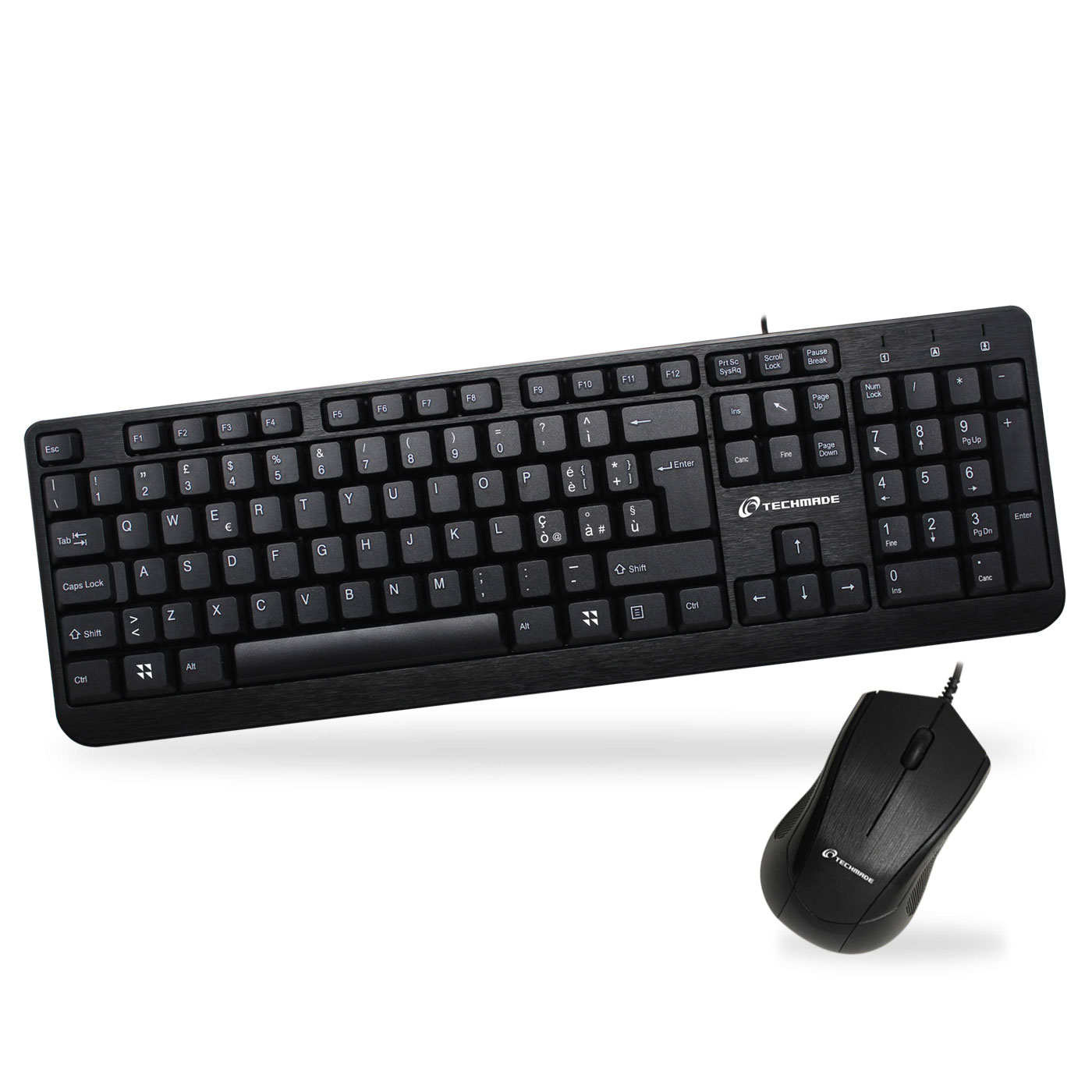 KIT TECHMADE 2IN1 TASTIERA + MOUSE DESKTOP USB 1000Dpi TM-PK938P-KIT
