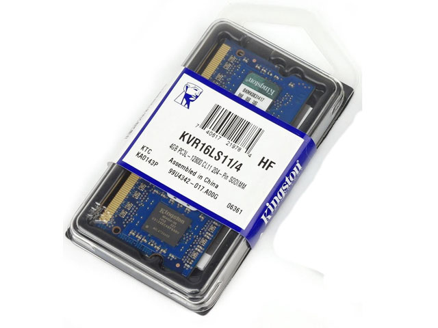 MEMORIA RAM SO-DDR3L KINGSTON 4 GB PC 1600 CL11 1,35v PER NOTEBOOK