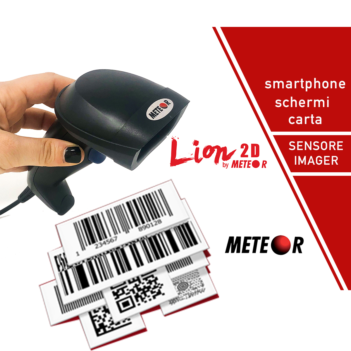 LETTORE BARCODE METEOR LION 2D / QR-CODE IMAGER USB CODICI A BARRE