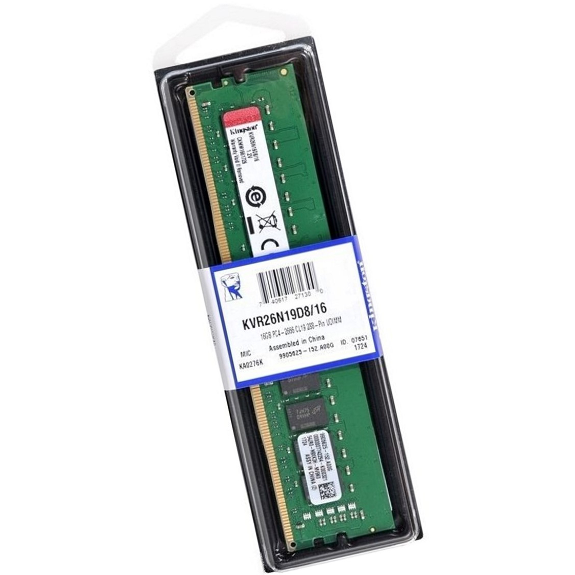 MEMORIA RAM DDR4 KINGSTON 16GB 2666MHZ 1.2V CL19