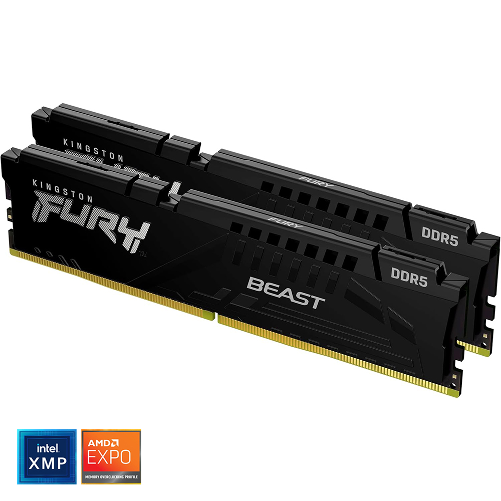 MEMORIA RAM DDR5 Kingston FURY Beast XMP 32GB 6000MT/s DDR5 CL30 DIMM Kit da 2x16GB - KF560C30BBEK2-32
