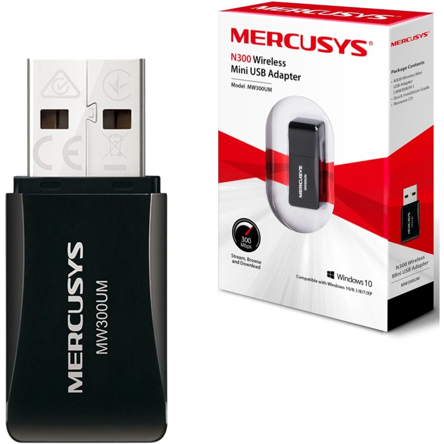 ADATTATORE DI RETE Wi-Fi MERCUSYS MW300UM USB MINI Wireless N 300Mbps USB 2.0
