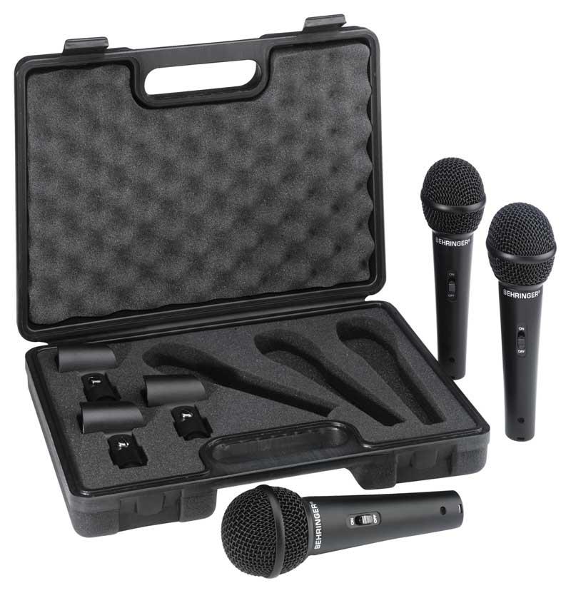 MICROFONI BEHRINGER XM1800S ULTRAVOICE DINAMICI KIT 3PZ PALMARE A FILO + VALIGETTA ANTIURTO