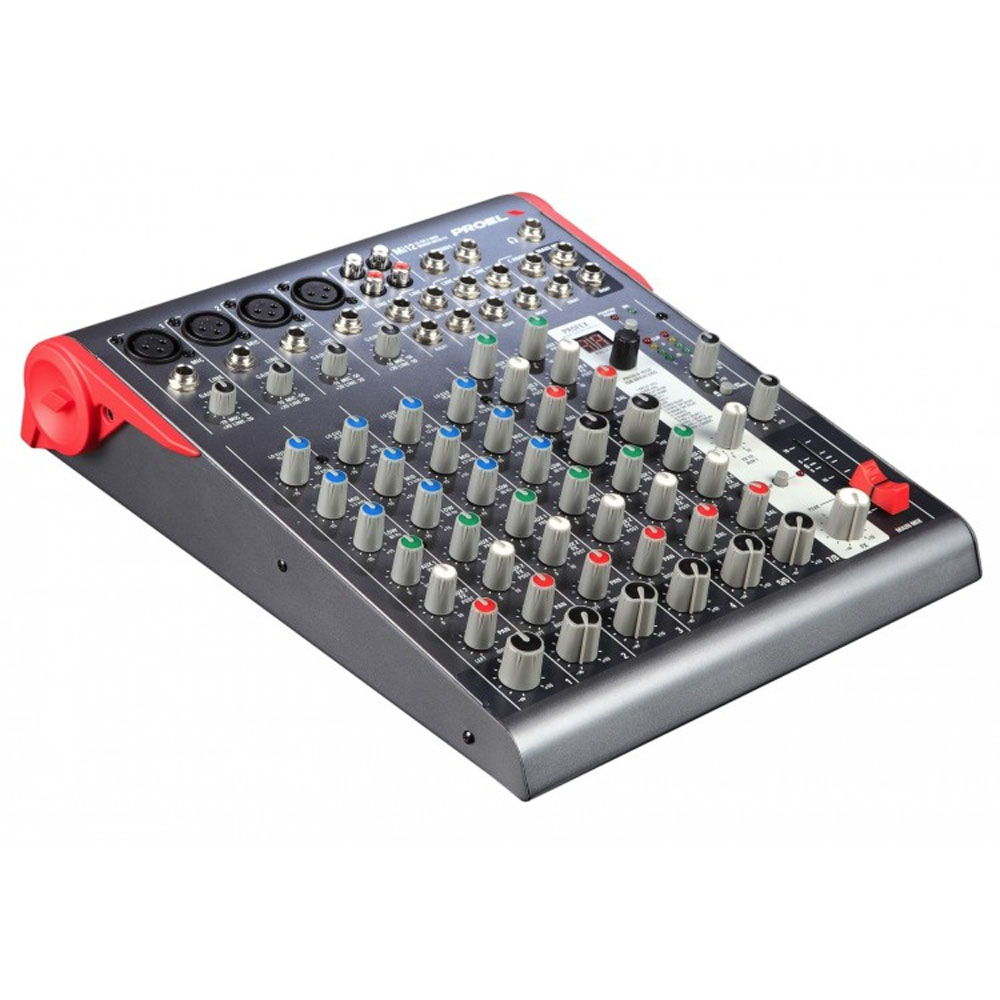 MIXER PROEL Mi12 PASSIVO 4 CANALI MIC/LINE EQ-3 BANDE + 4 CANALI STEREO/LINE CON EFFETTI DSP PROFEX a 24 bit ALIMENTAZIONE PHANTOM