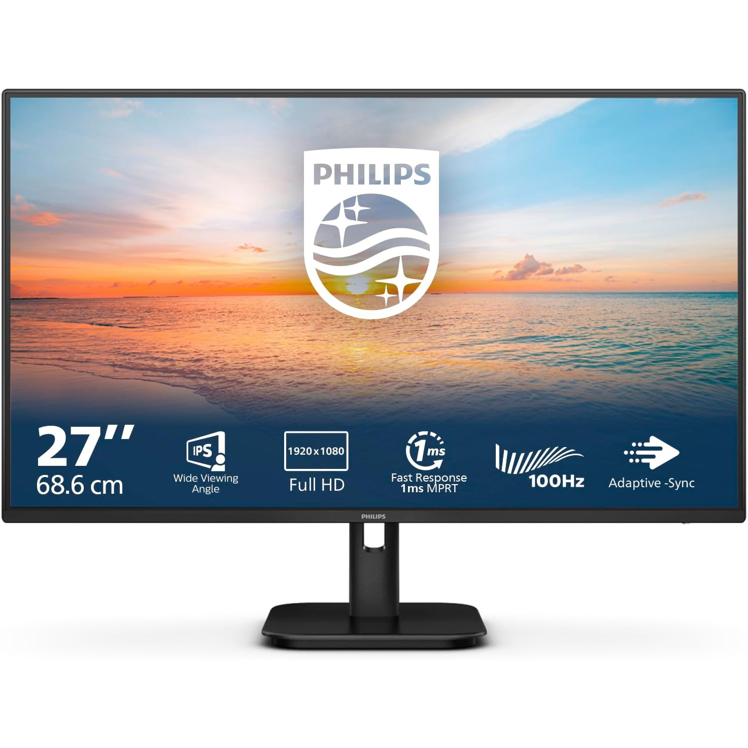 MONITOR 27" LED IPS PHILIPS 27E1N1100A 1000 Series 1xVGA/1xHDMI 1.300 :1 4MS 1920 x 1080 FHD @100Hz MULTIMEDIALE BLACK