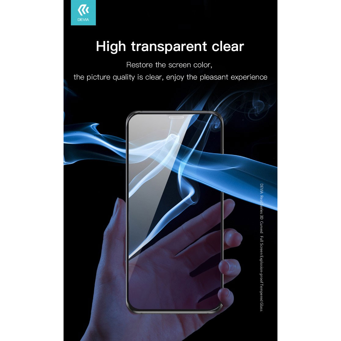 DEVIA PELLICOLA IN VETRO TEMPERATO 9H FULL SCREEN CON CURVE 3D 0.18mm  6.1" PER SMATHPHONE APPLE IPHONE Xr / IPHONE 11