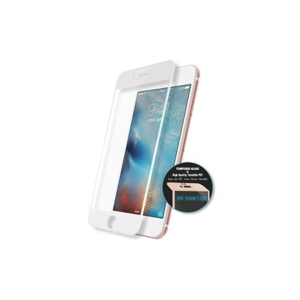 DEVIA PELLICOLA IN VETRO TEMPERATO 9H 0.26mm FULL SCREEN BIANCA PER SMATHPHONE APPLE IPHONE 6/6s