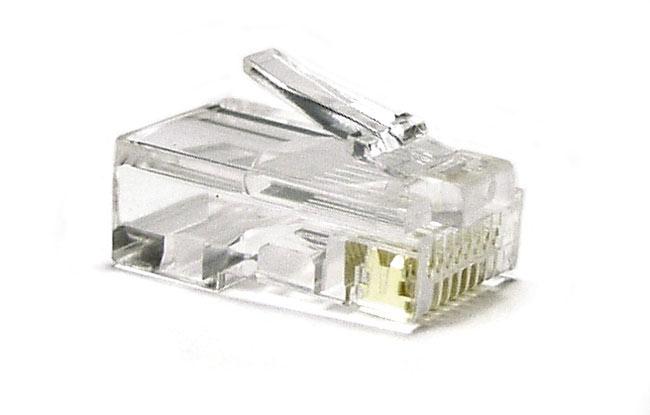 CONNETTORE PLUG 8 POLI CAT.5 UTP NON SCHERMATO RJ45 PER CAVO RETE FLESSIBILE
